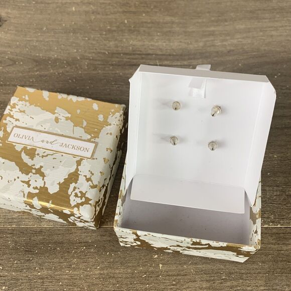 Olivia and Jackson Sterling Silver 2 Pairs Pierced Earring Set - New In Box - Picture 6 of 6